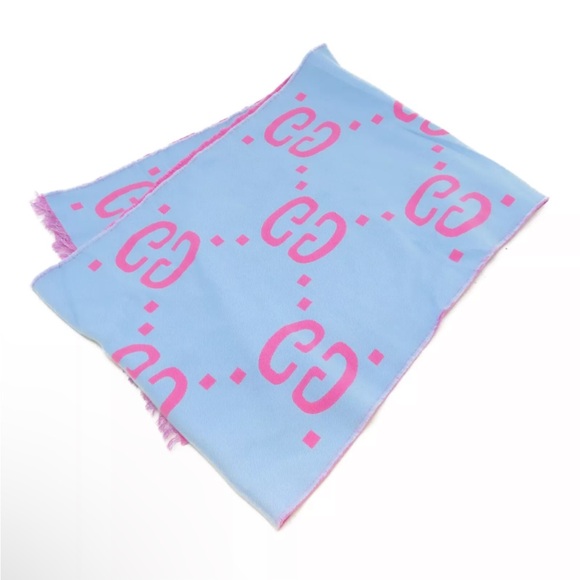 GUCCI Pink Jumbo GG Scarf w COA - Picture 2 of 7
